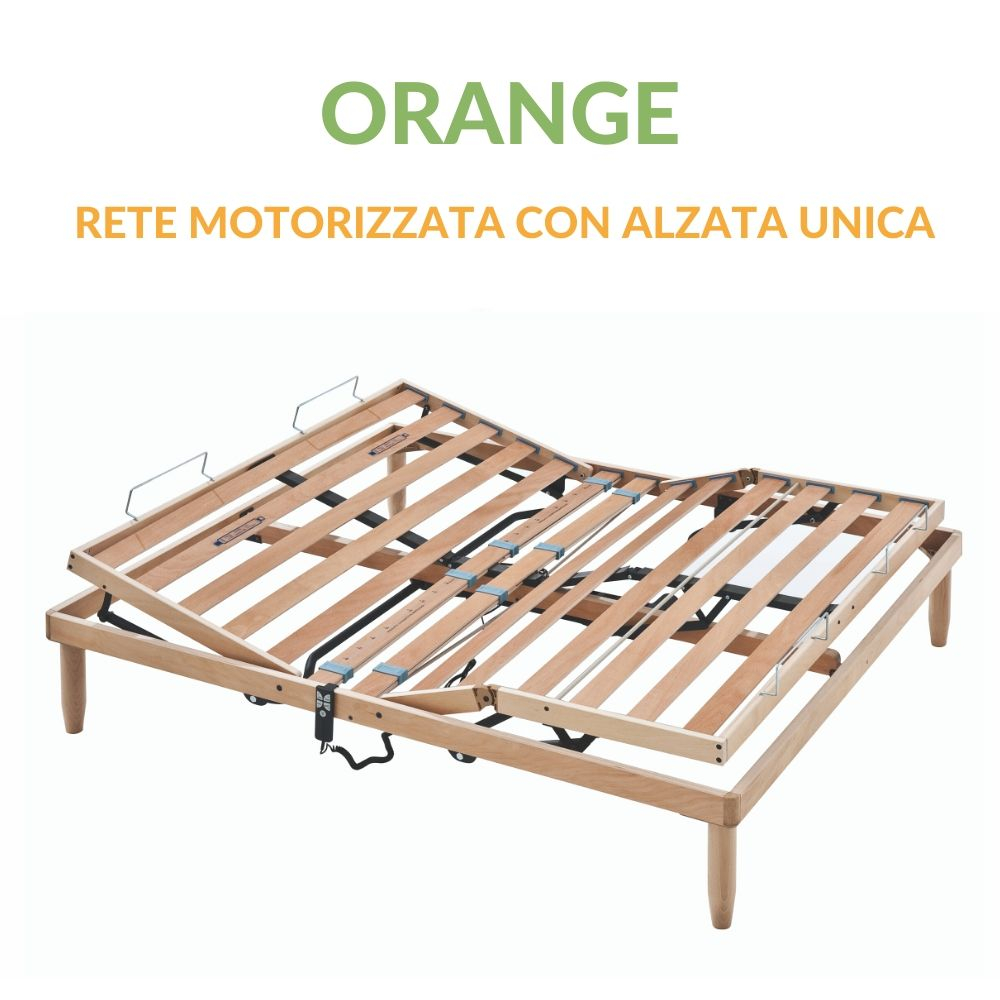 Rete a Motore Doghe in Legno Alzata Unica Orange - 0