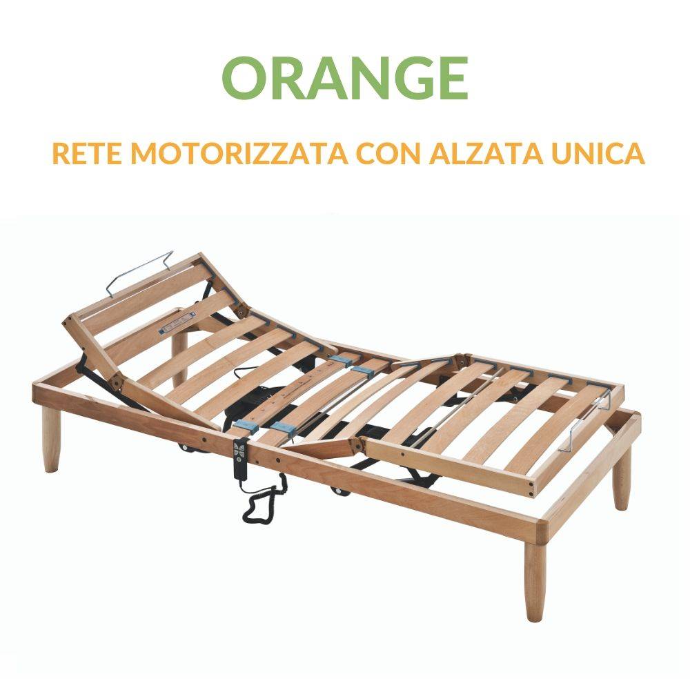 Rete a Motore Doghe in Legno Alzata Unica Orange - 4