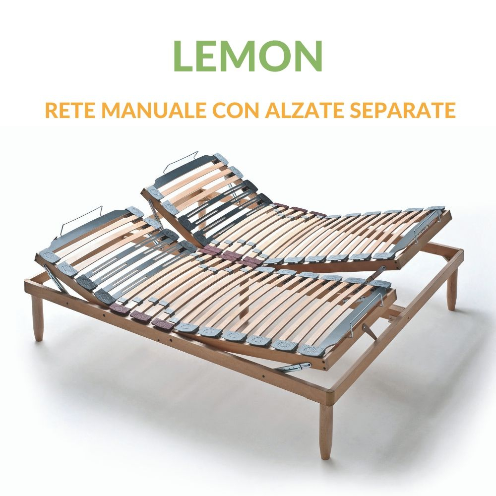 Rete in Legno Matrimoniale con Alzate Manuali separate Lemon - 0