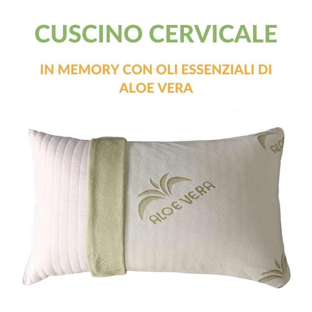 Cuscino Fiocco di Memory Tessuto Aloe Vera - 0