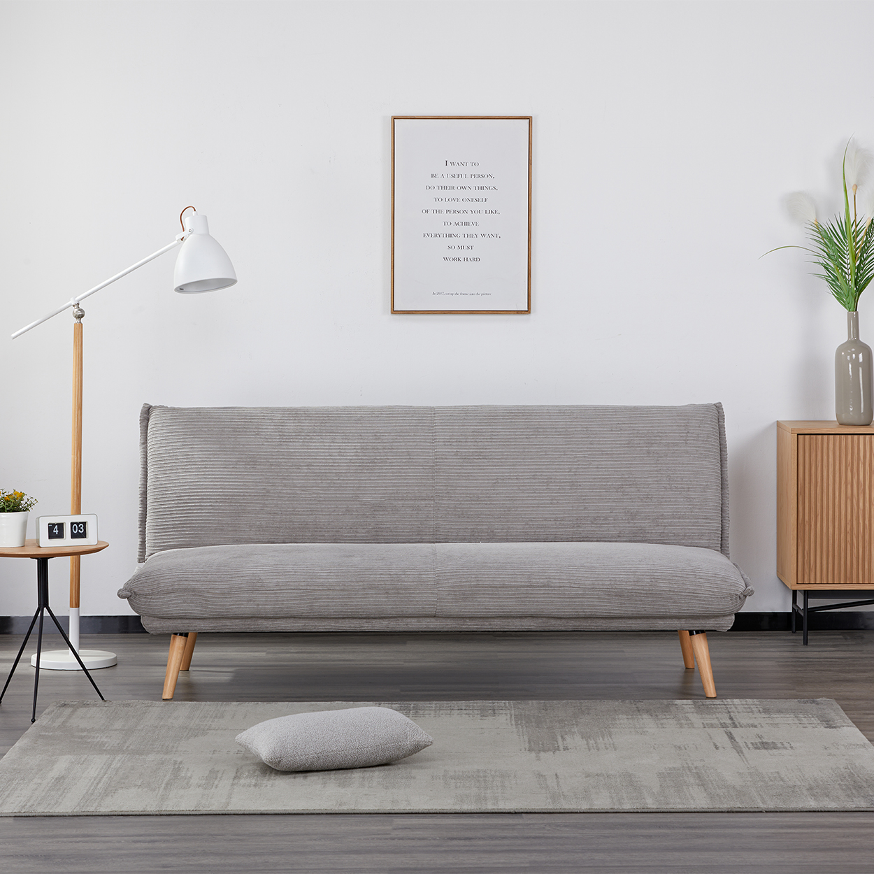 Divano letto 3 posti Clic Clac trasformabile in materasso | Click Velvet Blue - 6 Divano letto 3 posti Clic Clac trasformabile in materasso | Click Velvet Blue - 6