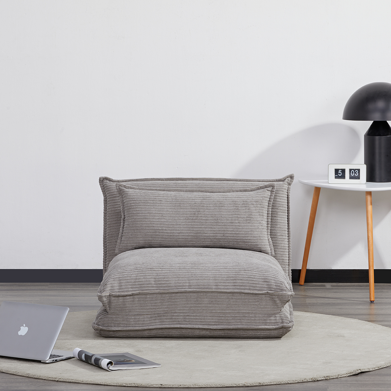 Divano Letto Futon 4 In 1 COMAX: Pieghevole Con Braccioli A L Per Piccoli Spazi | Comodo Salotto Blu Scuro
