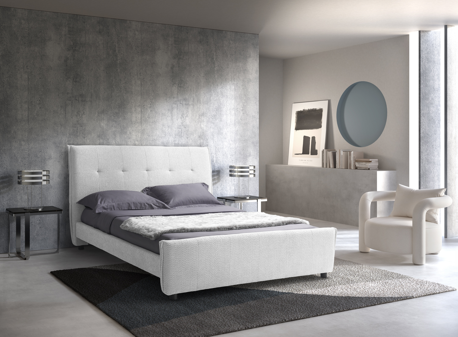 Letto Matrimoniale Dallas in Tessuto Luxury