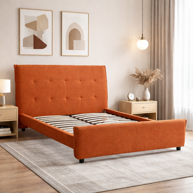 Letto Matrimoniale DALLAS in Tessuto Luxury