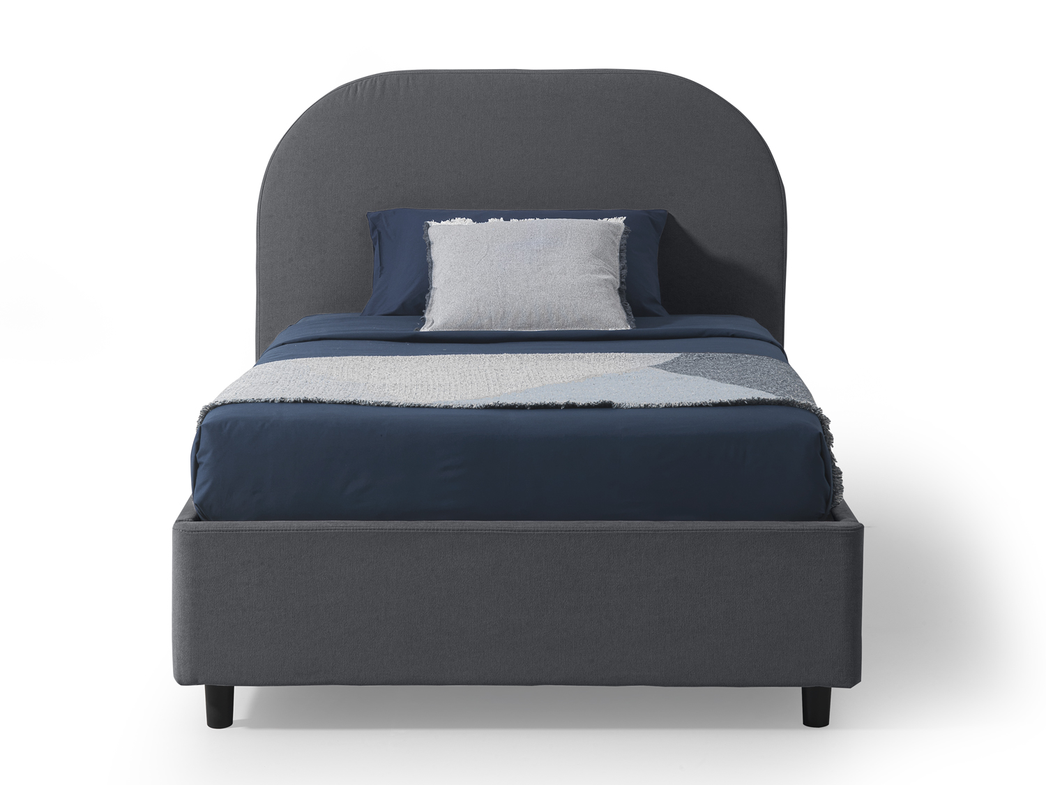 Letto Piazza e Mezzo con Contenitore CADIZ Grigio scuro