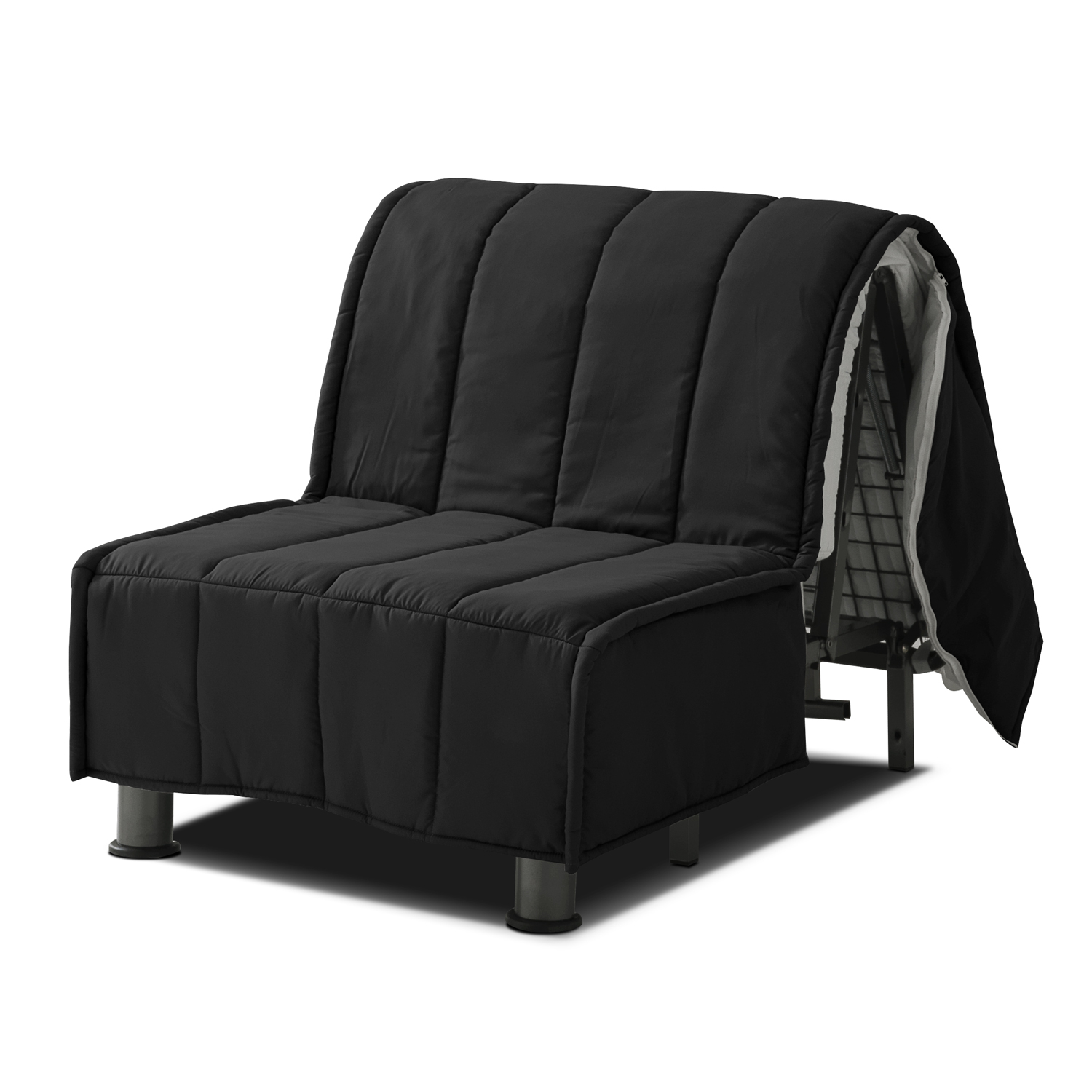 Copertura Divano Letto + Cuscini EVENING 80x190 cm Nero