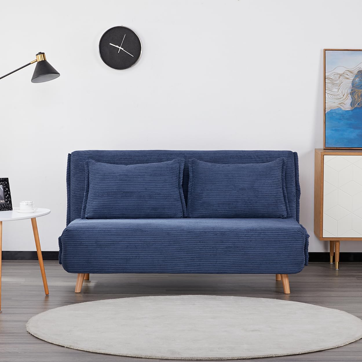 Divanetto Clic Clac VELVET Blu Tre posti 160Cm