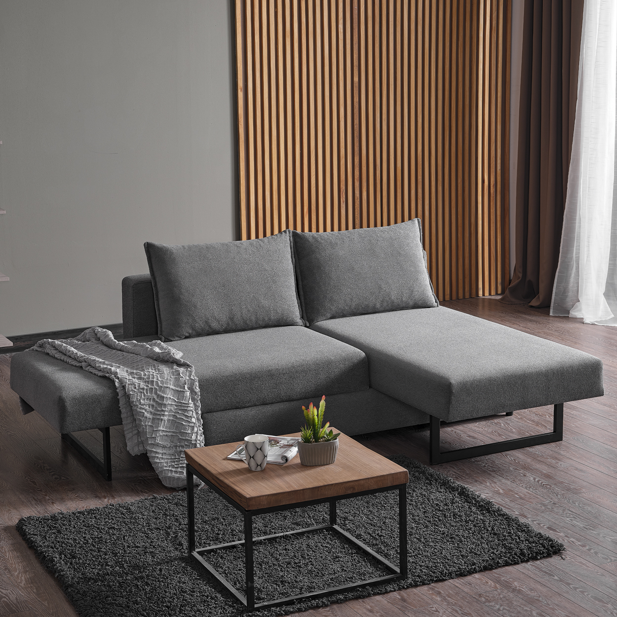 Divano letto chaise longue 3 posti | Angélique - 8