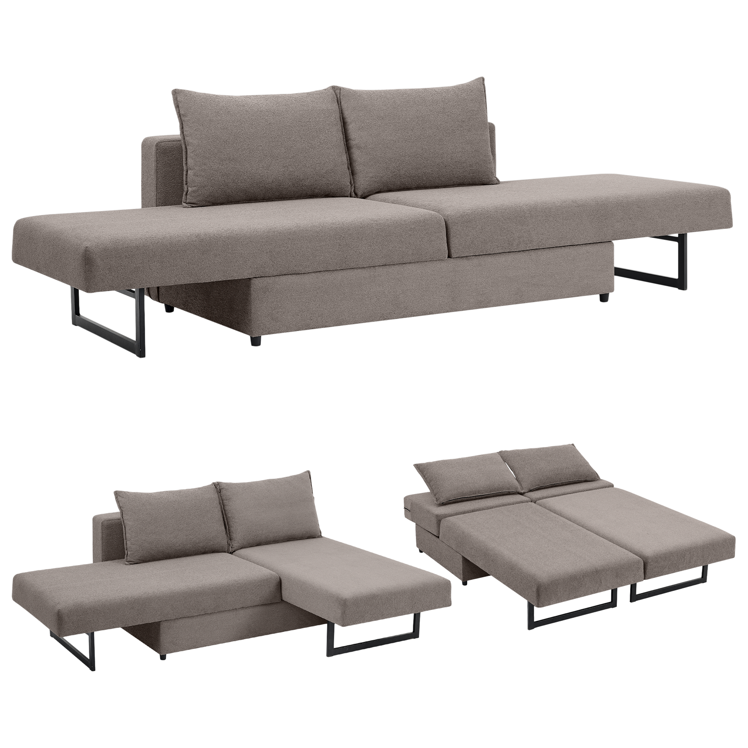 Divano letto chaise longue 3 posti | Angélique